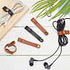 Gorgecraft 20Pcs 2 Colors Imitation Leather Data Wire Earphone Organizer AJEW-GF0004-06-5