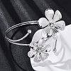 Flower Alloy Arm Cuff Bangles for Girl Women LS-AJEW-A063-01A-P-2