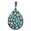 Polymer Clay Rhinestone Pendants RB-S056-11C-B-2