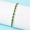 Rectangle Brass Micro Pave Cubic Zirconia Slider Bracelets KK-A305-02G-04-2