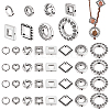 112Pcs 8 Styles Tibetan Style Alloy Beads Frame Sets TIBEB-PH0005-18-1