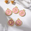 Golden Plated Alloy Enamel Charms X-ENAM-S118-07P-5