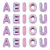 50Pcs 5 Styles UV Plating Opaque Acrylic Beads PACR-TA0001-31G-2