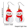 Fashionable Christmas Snowman Glass Dangle Earrings NF4496-4