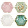 WADORN 4Pcs 4 Colors Lotus Leaf Shape Ceramic Dipping Dish AJEW-WR0002-46-1