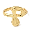 Initials Brass Open Cuff Ring for Women RJEW-N046-02P-G-2