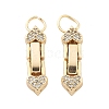 Brass Micro Pave Clear Cubic Zirconia Fold Over Clasps KK-B125-13G-02-1