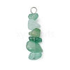 3Pcs Natural Rose Quartz & Green Aventurine & Lapis Lazuli Chip Beaded Constellation Pendants PALLOY-JF03043-12-3