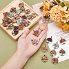 32Pcs 8 Styles Natural & Synthetic Mixed Gemstone Chip Pendants PALLOY-AB00253-3