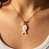 Ocean Natural Shell Fish Pendant 304 Stainless Steel Chain Necklaces for Women WGCFF8B-02-1
