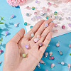 100Pcs 10 Colors Frosted Crackle Glass Pendants PALLOY-TAC0206-6