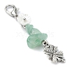 Natural Malachite & Prehnite & Peridot & Green Aventurine Chip Pendant Decorations HJEW-JM02712-6