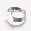 Tarnish Resistant Adjustable 304 Stainless Steel Finger Rings Components X-STAS-F149-20P-2