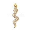 Rack Plating Brass Micro Pave Cubic Zirconia Pendants ZIRC-F142-37G-1