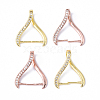 4Pcs 2 Colors Rack Plating Brass Micro Pave Cubic Zirconia Ice Pick Pinch Bails KK-YW0003-44B-1