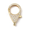 Brass Clear Cubic Zirconia Lobster Claw Clasps X-KK-Z078-49C-G-1