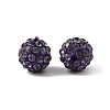 Half Drilled Polymer Clay Rhinestone Round Beads X-RB-H258-HD8mm-539-2