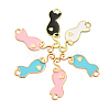 40Pcs 4 Colors Alloy Enamel Pendants ENAM-CJ0002-29-7