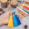 28Pcs 14 Colors Polyester Tassel Big Pendants Decorations HJEW-TA0001-07-6