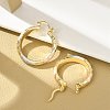 Brass Two Tone Hoop Earrings EJEW-B117-06D-M-2