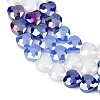 Electroplate Transparent Glass Beads Strands GL-CBADAFE-01I-4