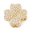 Brass Micro Pave Cubic Zirconia Slide Charms ZIRC-I068-06G-01-1