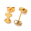 Chunk Letter 304 Stainless Steel Stud Earrings for Women EJEW-G386-01I-G-2