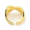 Brass Micro Pave Cubic Zirconia Open Cuff Ring AJEW-U003-05G-3