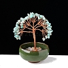 Natural Amazonite Chips Tree of Life Decorations with Bowl Base PW-WG1DC7A-10-1