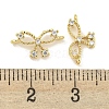 Brass Pave Clear Cubic Zirconia Connector Charms KK-Q820-41G-3