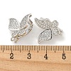 Rack Plating Brass Micro Pave Clear Cubic Zirconia Twister Clasps KK-B093-28P-3