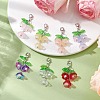 7Pcs 7 Colors Lily of the Valley Acrylic & Glass Pendant Decorations HJEW-JM02414-2