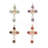 4Pcs 4 Styles Natural Amethyst & Carnelian(Dyed & Heated) & Green Aventurine & Tiger Eye Pendants PALLOY-TA00326-1