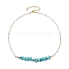 Synthetic Turquoise Chip Bib Necklaces NJEW-JN04950-02-4