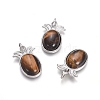 Natural Tiger Eye Pendants G-L512-L19-1