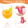  2 Sets 12Pcs Silicone Wine Glass Charms AJEW-NB0005-69-5