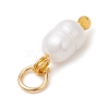 Natural Cultured Freshwater Pearl Potato Charms with Brass Jump Rings PALLOY-JF04176-01-5