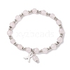 Natural Round Rose Quartz Bracelets BJEW-JB10950-1