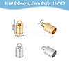 Unicraftale 30Pcs 2 Colors 201 Stainless Steel Cord Ends STAS-UN0055-46-3