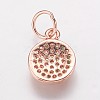 Brass Cubic Zirconia Pendants ZIRC-K070-21RG-2