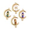 Brass Cubic Zirconia Pendants ZIRC-H122-02G-1