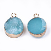 Electroplate Druzy Resin Pendants RESI-S366-02C-2