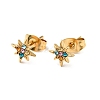 Rhinestone Flower Stud Earrings with 316 Surgical Stainless Steel Pins EJEW-A081-10G-2