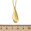 304 Stainless Steel Teardrop Pendant Cable Chain Necklaces for Women NJEW-A038-01G-5