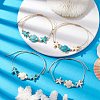 4Pcs 4 Styles Synthetic Turquoise Braided Starfish & Tortoise Beaded Bracelets BJEW-JB10201-2