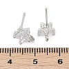 Brass Micro Pave Clear Cubic Zirconia Stud Earring Findings KK-Z099-02P-04-3
