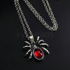 Halloween Spider Alloy Red Resin Pendant Necklaces FS-WG5275D-01-4