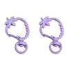 Spray Painted Strawberry Spring Ring Clasps PW-WGB8233-03-1