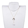 Natural Baroque Pearl Keshi Pearl Pendant Necklaces X-NJEW-JN02493-5
