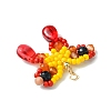 Beaded Butterfly Charms PALLOY-MZ00430-03-4